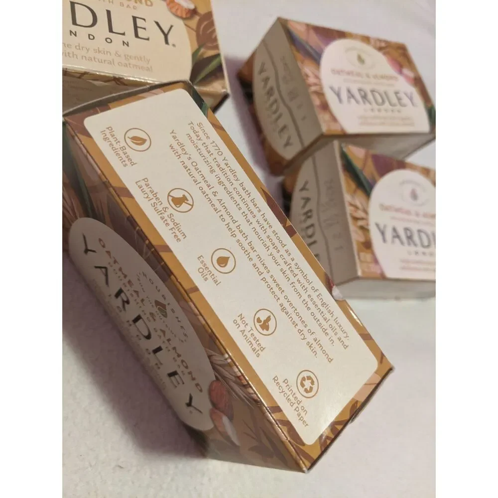 Yardley London Oatmeal & Almond Soap Bars Lot of 4 NIB